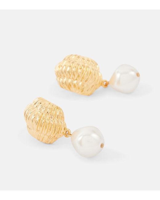 Jennifer Behr Metallic Asha Faux Pearls-Plated Earrings