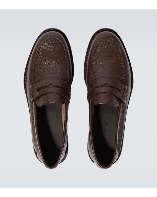 Manolo Blahnik Brown Perry Leather Penny Loafers for men