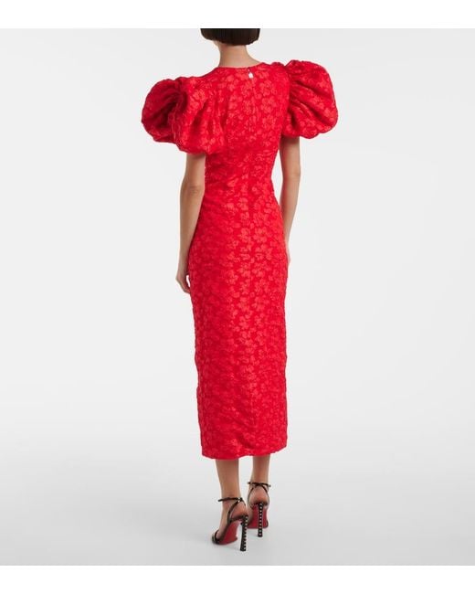 ROTATE BIRGER CHRISTENSEN Red Midikleid Aus Jacquard