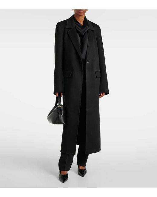 Manteau Noir En Melton Double Face Totême  en coloris Black