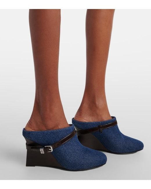 Ganni Blue Wedge Ankle Boots