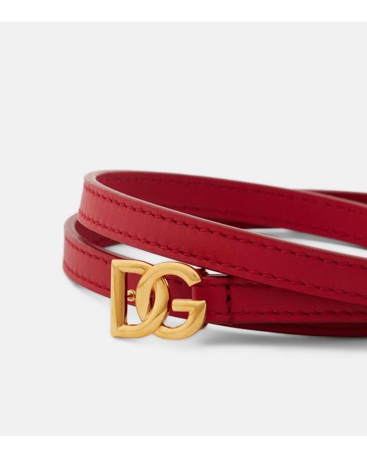 Dolce & Gabbana Red Dg Leather Belt