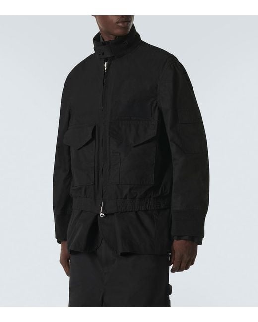 Sacai Black Cotton-Blend Ripstop Jacket for men