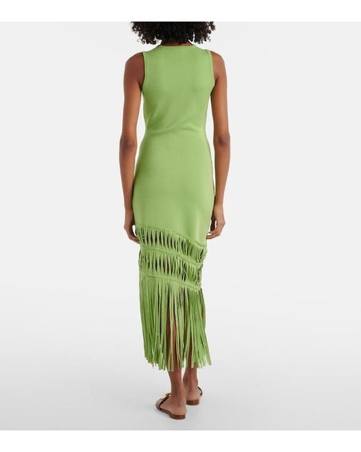 Jonathan Simkhai Green Brookes Fringed Maxi Dress