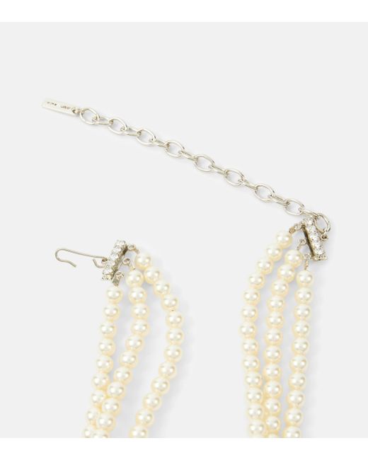 Jennifer Behr White Gretna Crystal And Faux Pearl Necklace