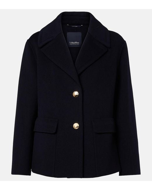 Max Mara Blue Virgin Wool Jacket