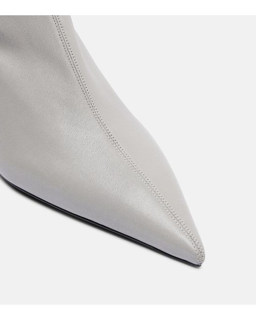Totême Gray Leather Ankle Boots