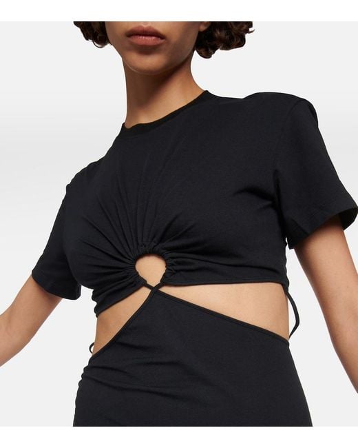 Nensi Dojaka Black Cutout Cotton Jersey T-Shirt Dress