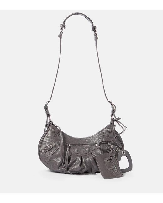 Balenciaga Le Cagole Small Leather Shoulder Bag in Gray | Lyst