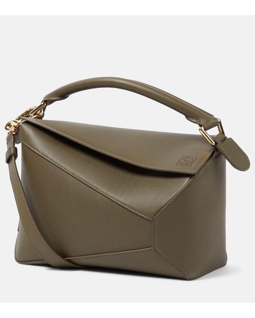 Loewe Metallic Tote Puzzle Small Aus Leder