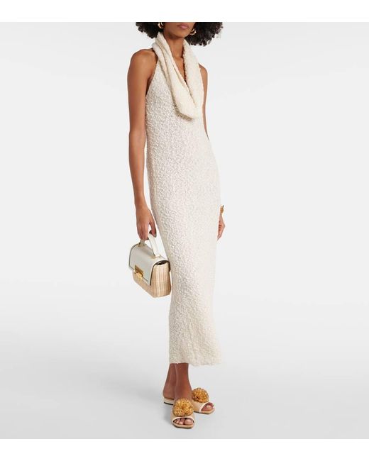 Jimmy Choo Metallic Nako Leather-Trimmed Raffia Slides