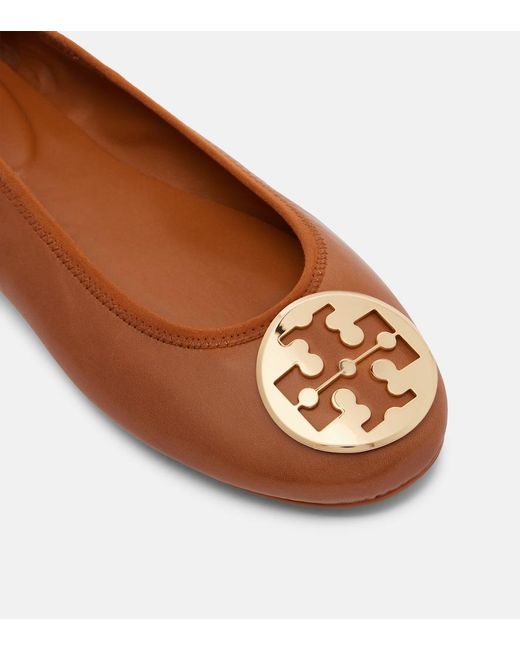 Tory Burch Brown Leather Ballet Flats