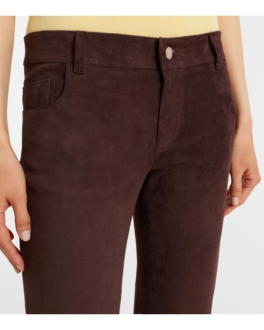 Stouls Purple Pawlonia Suede Flared Pants