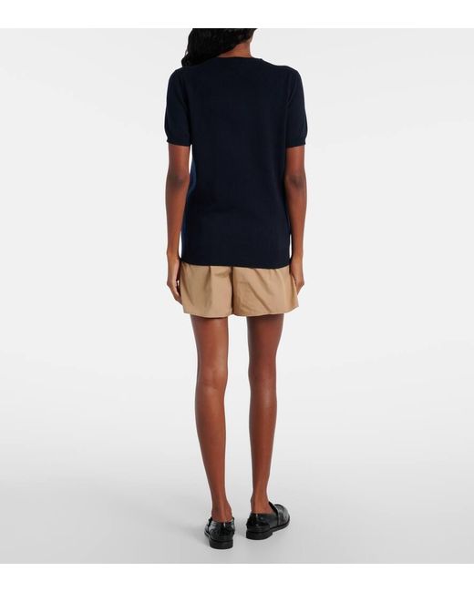 Miu Miu Blue Argyle Knitted Cashmere Top