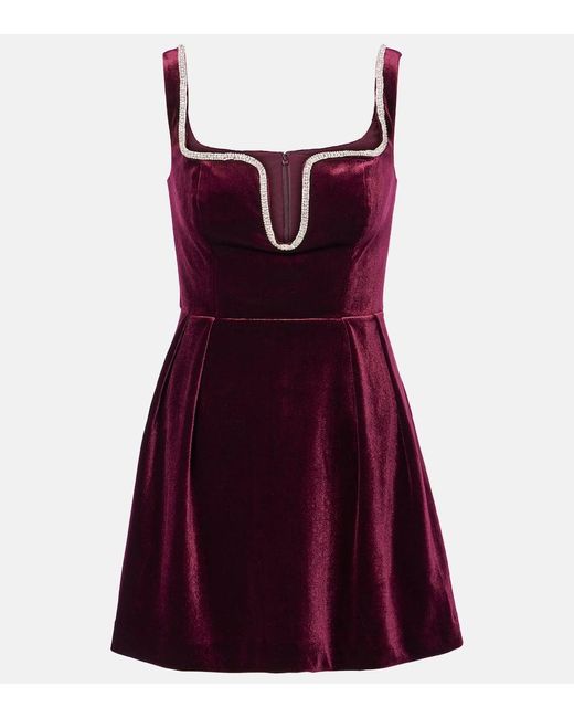 Self-Portrait Red Velvet Minidress