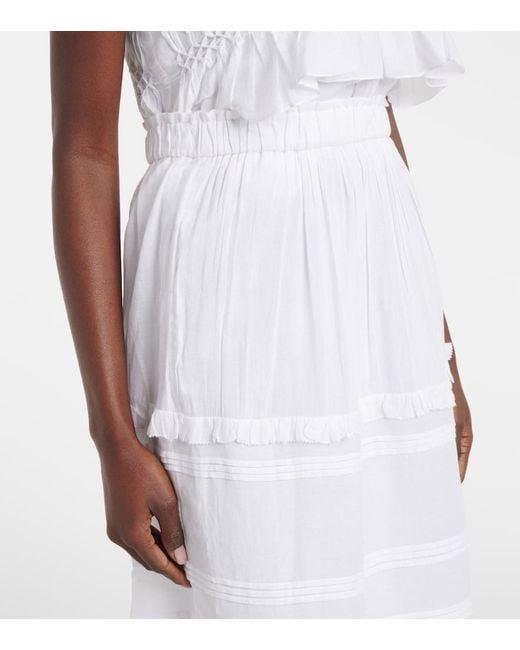 Isabel Marant White Diya Cotton-Blend Maxi Skirt