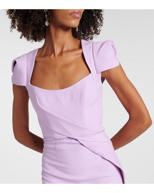 Roland Mouret Purple Midi Kleid mit drapierten Details