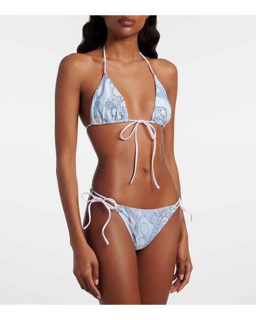 Emilio Pucci Blue Orchidee Bikini Top