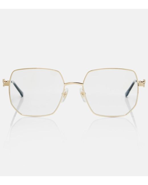 Cartier Metallic Panthere De Cartier Square Glasses