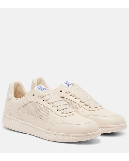 Burberry White Terrace Check Sneakers