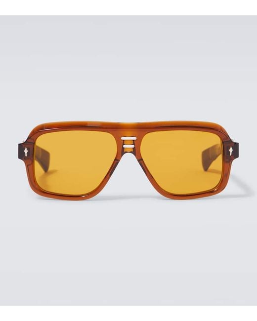 Jacques Marie Mage Brown Fugue Aviator Sunglasses for men