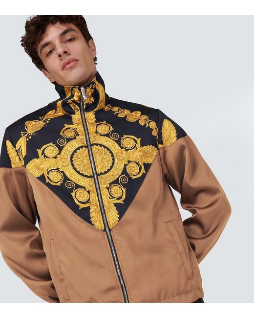 Versace Multicolor Baroque Print Techno Fabric Jacket For for men