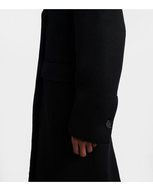 Totême Black Double-Breasted Cashmere Coat