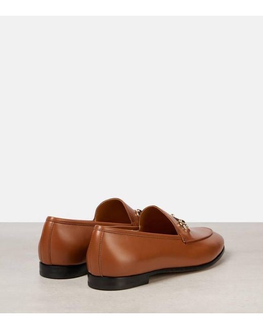 Gucci Brown Jordaan Horsebit Leather Loafers