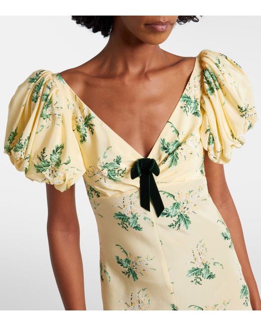 Rodarte Metallic Floral Silk Crepe Gown