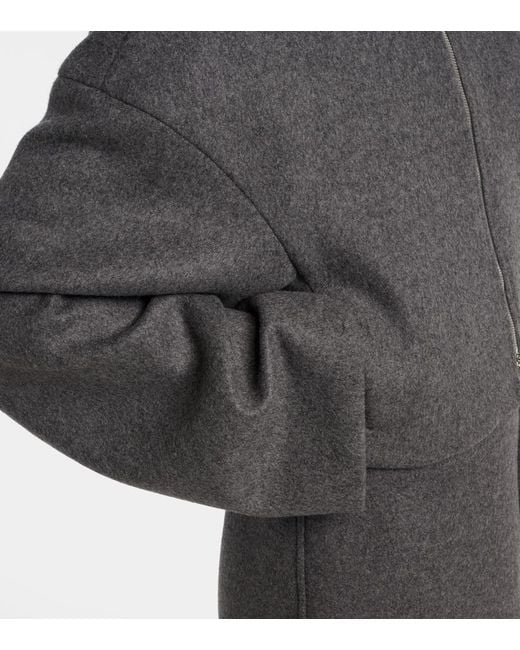 Sportmax Gray Vacuo Cropped Virgin Wool Jacket
