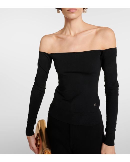 Dolce & Gabbana Black Off-shoulder Top