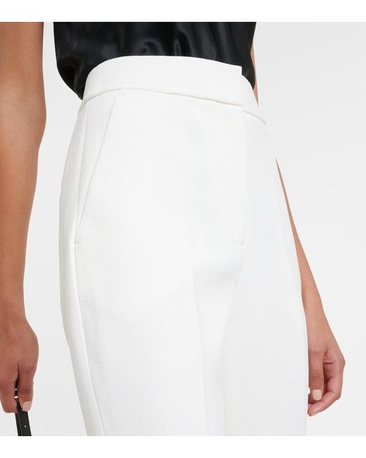 Rebecca Vallance White Bridal Evelyn Mid-Rise Crepe Bootcut Pants