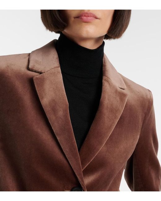 Max Mara Brown Agata Cotton Velvet Blazer