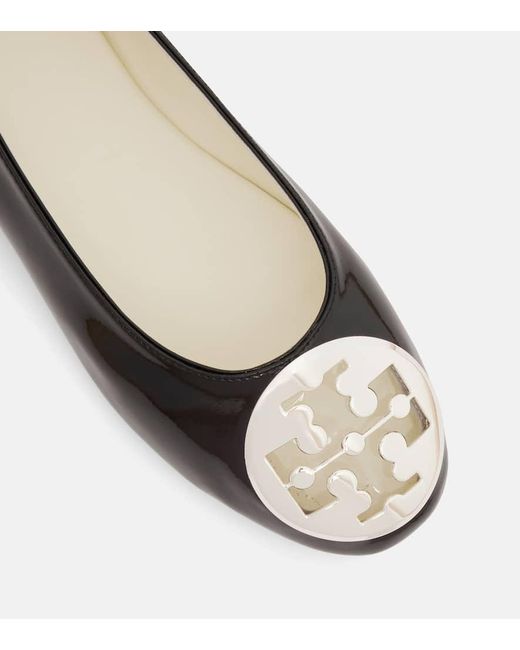 Tory Burch Black Ballerinas Reva Aus Lackleder