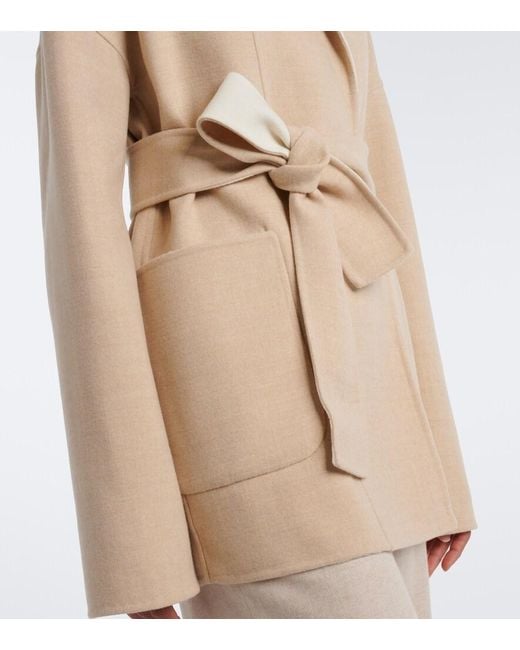Eleventy Natural Reversible Wool Wrap Coat