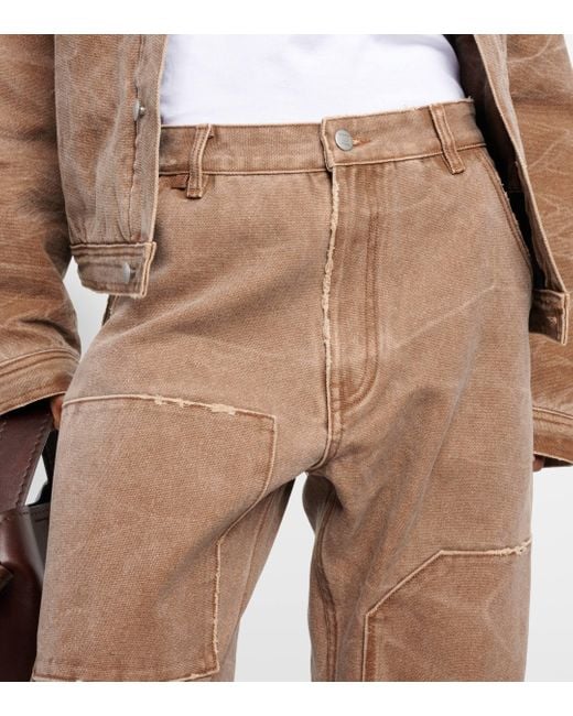 Acne Brown Palma Mid-rise Canvas Straight Pants