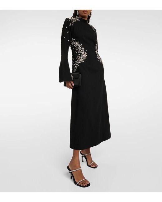 Jonathan Simkhai Black Odetta Crystal-embellished Midi Dress