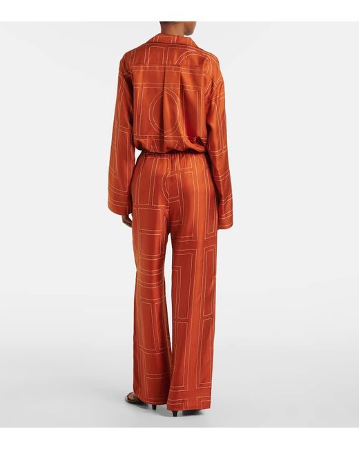 Totême  Orange Pyjama-Hose Aus Seiden-Twill