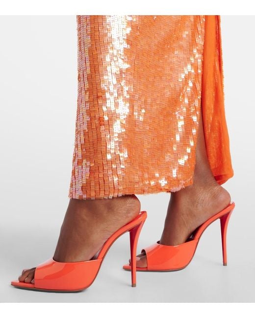 Christian Louboutin Red Miss Z Patent Leather Mules
