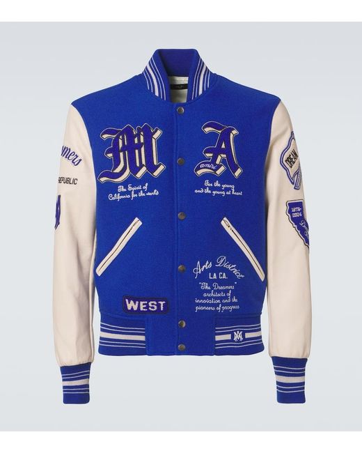 Chaqueta Varsity Dream Team Con Aplique Amiri de hombre de color Blue