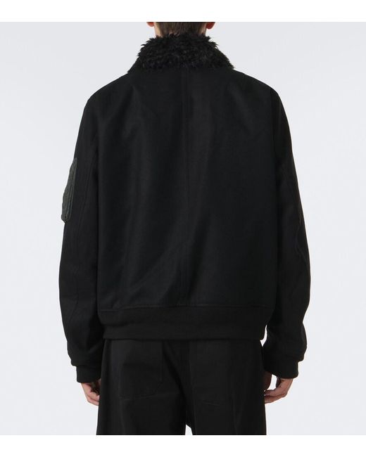 Sacai Black Wool Blouson Jacket for men