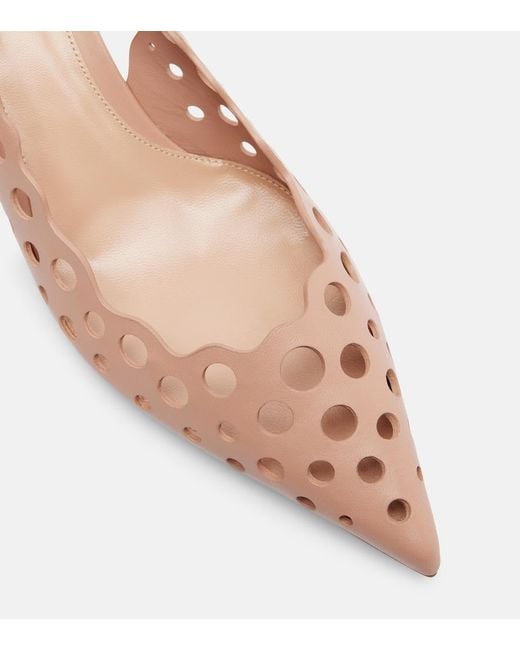 Gianvito Rossi Pink 55 Leather Slingback Pumps