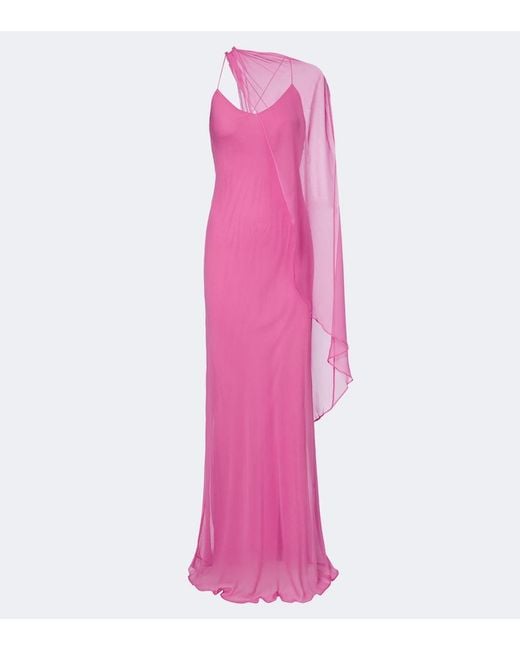 The Sei Pink Caped Silk Gown