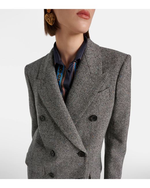 Etro Gray Single-Breasted Jacquard Coat