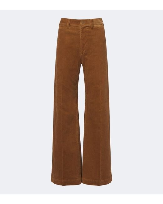 Polo Ralph Lauren Brown Cotton Corduroy Wide-Leg Pants