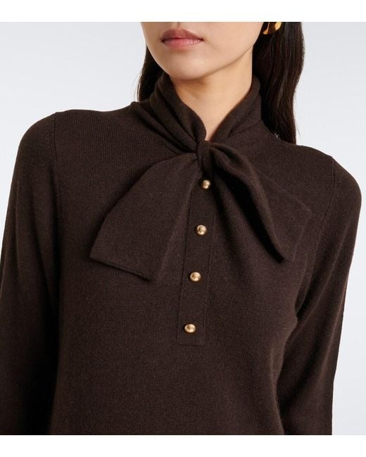 Jardin Des Orangers Black Tie-Neck Wool And Cashmere Sweater