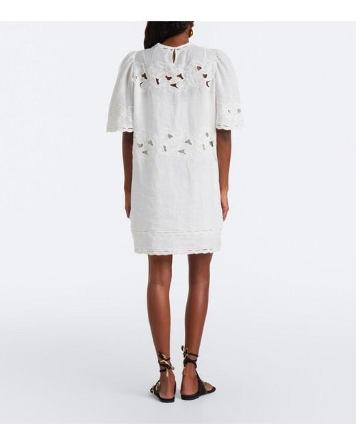Isabel Marant White Reldine Broderie Anglaise Ramie Minidress