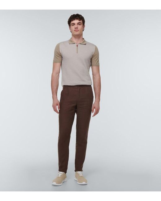 Kiton White Fits Knit Cotton Sneakers for men