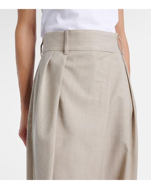 Pantaloni Asimmetrici A Gamba Larga di Loewe in Natural