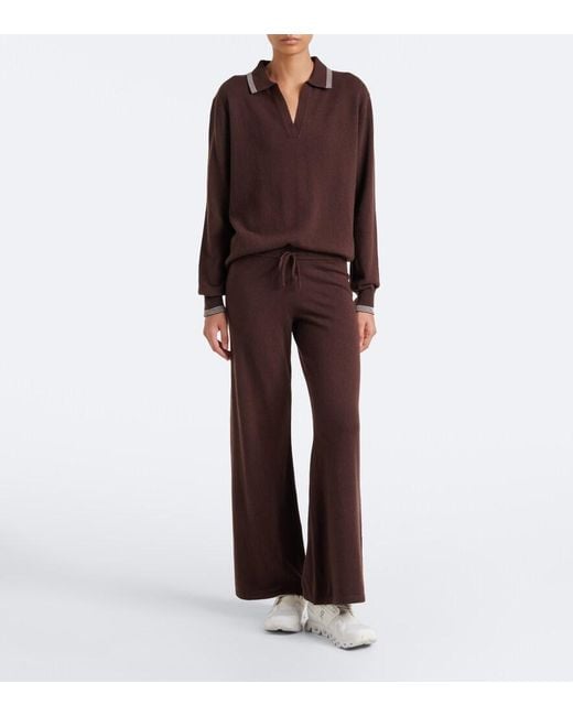The Upside Brown Coco Amelie Cashmere-Blend Wide-Leg Pants